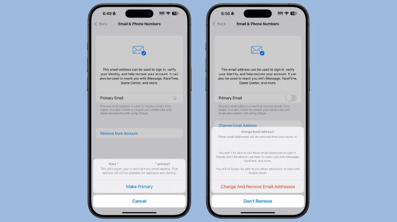 福鼎苹果手机维修分享苹果 iOS 18.1 支持设置“主要”邮箱地址并更改 iCloud 邮箱 