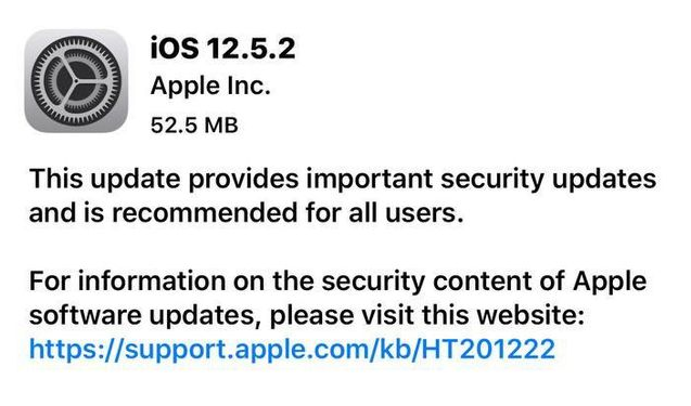 福鼎苹果手机维修分享iOS12.5.2发布，建议所有老苹果用户安装 